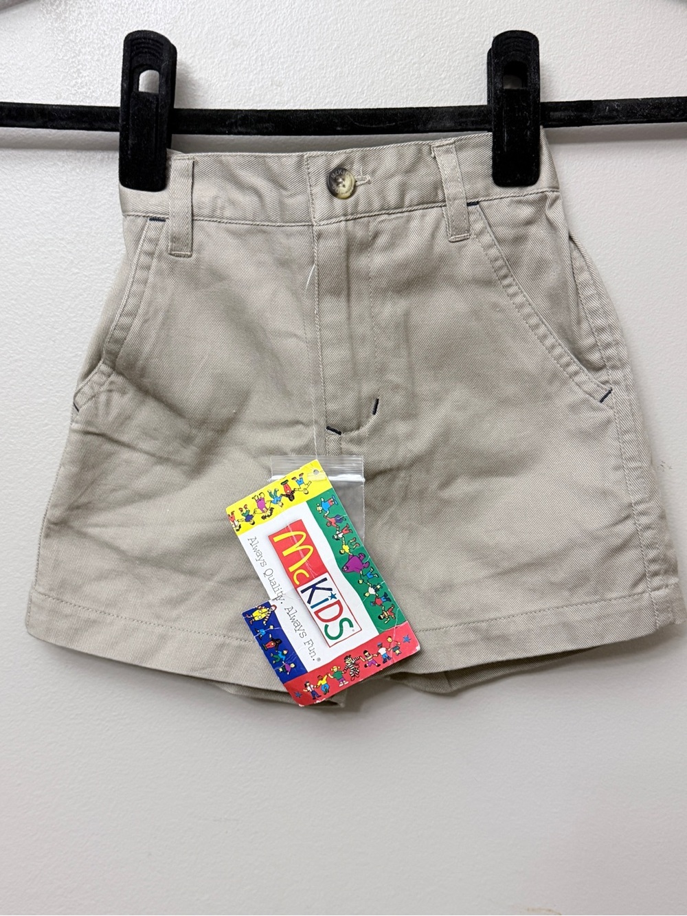 Vintage 90s McKids Khaki Chino Shorts 12M McDonald's Deadstock⁠